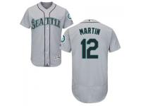 MLB Seattle Mariners #12 Leonys Martin Men Grey Authentic Flexbase Collection Jersey