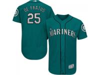 MLB Seattle Mariners #25 Justin De Fratus Men Teal Green Authentic Flexbase Collection Jersey