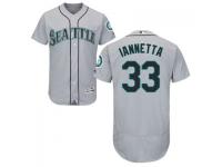 MLB Seattle Mariners #33 Chris Iannetta Men Grey Authentic Flexbase Collection Jersey