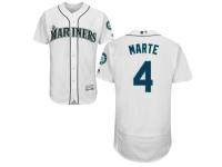 MLB Seattle Mariners #4 Ketel Marte Men White Authentic Flexbase Collection Jersey