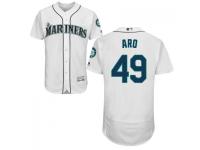 MLB Seattle Mariners #49 Jonathan Aro Men White Authentic Flexbase Collection Jersey