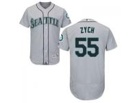 MLB Seattle Mariners #55 Tony Zych Men Grey Authentic Flexbase Collection Jersey