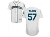 MLB Seattle Mariners #57 Cody Martin Men White Authentic Flexbase Collection Jersey