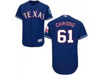 MLB Texas Rangers #61 Robinson Chirinos Men Blue Authentic Flexbase Collection Jersey