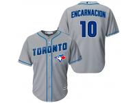 MLB Toronto Blue Jays #10 Edwin Encarnacion Men Fashion Cool Base Grey Jerseys