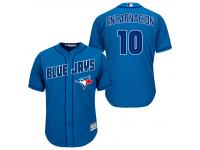 MLB Toronto Blue Jays #10 Edwin Encarnacion Men Fashion Cool Base Light Blue Jerseys