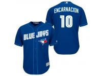 MLB Toronto Blue Jays #10 Edwin Encarnacion Men Fashion Cool Base Royal Blue Jerseys