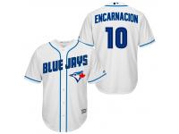 MLB Toronto Blue Jays #10 Edwin Encarnacion Men Fashion Cool Base White Jerseys