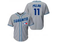 MLB Toronto Blue Jays #11 Kevin Pillar Men Fashion Cool Base Grey Jerseys