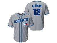MLB Toronto Blue Jays #12 Roberto Alomar Men Fashion Cool Base Grey Jerseys