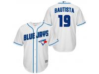 MLB Toronto Blue Jays #19 Jose Bautista Men Fashion Cool Base White Jerseys