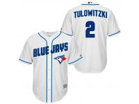 MLB Toronto Blue Jays #2 Troy Tulowitzki Men Fashion Cool Base White Jerseys