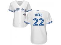 MLB Toronto Blue Jays #22 Josh Thole Women White Cool Base Jersey