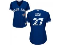 MLB Toronto Blue Jays #27 Brett Cecil Women Royal Blue Cool Base Jersey