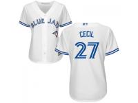 MLB Toronto Blue Jays #27 Brett Cecil Women White Cool Base Jersey