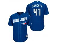 MLB Toronto Blue Jays #41 Aaron Sanchez Men Fashion Cool Base Royal Blue Jerseys