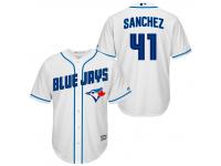 MLB Toronto Blue Jays #41 Aaron Sanchez Men Fashion Cool Base White Jerseys