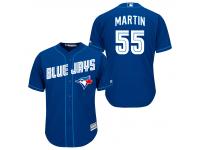 MLB Toronto Blue Jays #55 Russell Martin Men Fashion Cool Base Royal Blue Jerseys