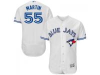 MLB Toronto Blue Jays #55 Russell Martin Men White Authentic Flexbase Collection Jersey