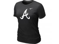 MLB Women Atlanta Braves Nike Heathered Blended T-Shirt - Black