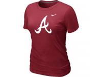 MLB Women Atlanta Braves Nike Heathered Blended T-Shirt - Red