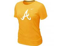 MLB Women Atlanta Braves Nike Heathered Blended T-Shirt - Yellow