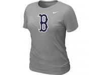 MLB Women Boston Red Sox Nike Heathered Blended T-Shirt - Grey