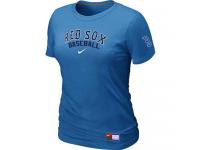 MLB Women Boston Red Sox Nike Practice T-Shirt - Light Blue