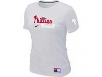 MLB Women Philadelphia Phillies Nike Practice T-Shirt - White