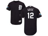Navy Blue Anthony Gose Men #12 Majestic MLB Detroit Tigers Flexbase Collection Jersey