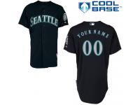 Navy Blue Customized Women Majestic MLB Seattle Mariners Cool Base Alternate Jersey