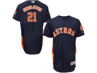 Navy Blue Jon Singleton Men #21 Majestic MLB Houston Astros Flexbase Collection Jersey