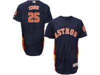 Navy Blue Jose Cruz Jr. Men #25 Majestic MLB Houston Astros Flexbase Collection Jersey