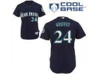 Navy Blue Ken Griffey Women #24 Majestic MLB Seattle Mariners Cool Base Alternate Jersey