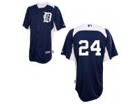 Navy Blue Miguel Cabrera Men #24 Majestic MLB Detroit Tigers 2011 Home BP Cool Base Jersey