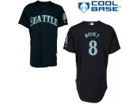 Navy Blue Norichika Aoki Men #8 Majestic MLB Seattle Mariners Cool Base Alternate Jersey