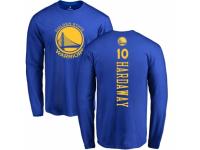 NBA Men Nike Golden State Warriors #10 Tim Hardaway Royal Blue Backer Long Sleeve T-Shirt