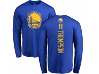 NBA Men Nike Golden State Warriors #11 Klay Thompson Royal Blue Backer Long Sleeve T-Shirt