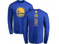 NBA Men Nike Golden State Warriors #15 Damian Jones Royal Blue Backer Long Sleeve T-Shirt