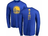 NBA Men Nike Golden State Warriors #2 Jordan Bell Royal Blue Backer Long Sleeve T-Shirt