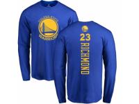 NBA Men Nike Golden State Warriors #23 Mitch Richmond Royal Blue Backer Long Sleeve T-Shirt