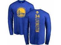 NBA Men Nike Golden State Warriors #34 Shaun Livingston Royal Blue Backer Long Sleeve T-Shirt