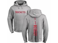 NBA Men Nike Houston Rockets #1 Tracy McGrady Ash Backer Pullover Hoodie