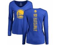 NBA Women Nike Golden State Warriors #10 Tim Hardaway Royal Blue Backer Long Sleeve T-Shirt