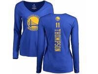 NBA Women Nike Golden State Warriors #11 Klay Thompson Royal Blue Backer Long Sleeve T-Shirt