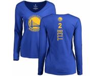 NBA Women Nike Golden State Warriors #2 Jordan Bell Royal Blue Backer Long Sleeve T-Shirt