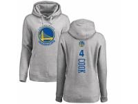 NBA Women Nike Golden State Warriors #4 Quinn Cook Ash Backer Pullover Hoodie