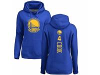 NBA Women Nike Golden State Warriors #4 Quinn Cook Royal Blue Backer Pullover Hoodie