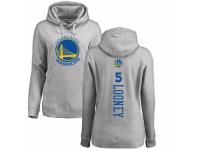 NBA Women Nike Golden State Warriors #5 Kevon Looney Ash Backer Pullover Hoodie