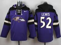 NFL Baltimore Ravens #52 Ray Lewis Men Purple Pullover Hoodie